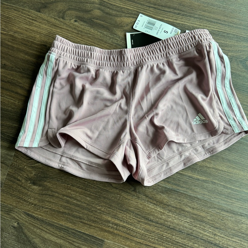 Adidas Pink Athletic Shorts Lightweight Elastic Waist